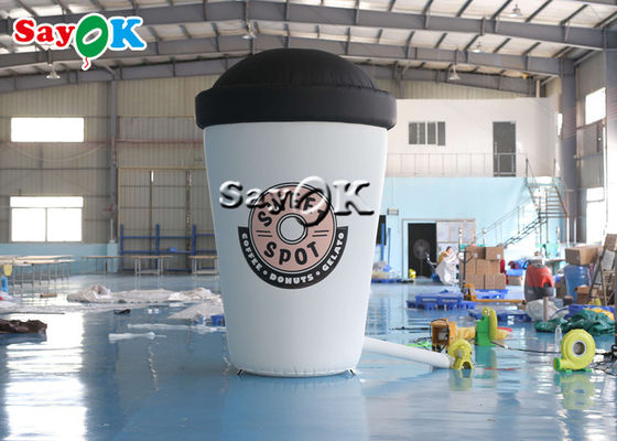 कैफे प्रवेश सजावट के लिए कस्टम 3.6 मीटर इन्फ्लैटेबल कॉफी कप मॉडल