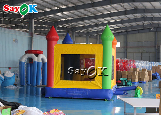 बच्चे के लिए स्लाइड वाणिज्यिक इन्फ्लैटेबल बाउंसर के साथ 6 * 4 मीटर पीवीसी एयर जंपिंग बाउंसिंग महल