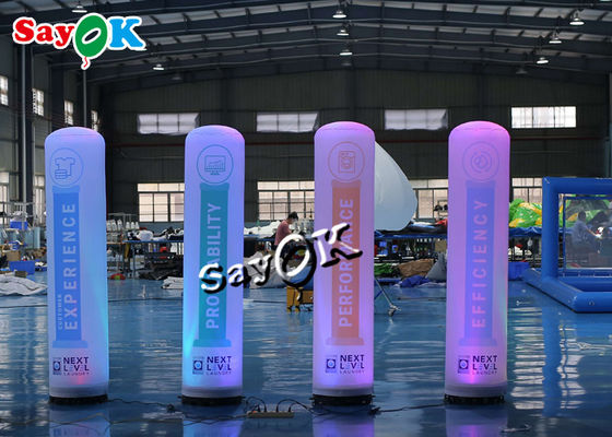 पूर्ण रंग मुद्रण के साथ 2m 7ft Inflatable प्रकाश सजावट विज्ञापन एयर कॉलम