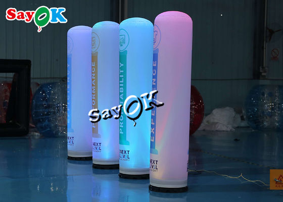 पूर्ण रंग मुद्रण के साथ 2m 7ft Inflatable प्रकाश सजावट विज्ञापन एयर कॉलम