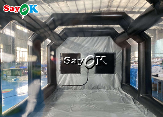 स्पष्ट inflatable तम्बू 8x4x3mH काले पोर्टेबल inflatable हवा तम्बू हवा से भरा कार स्प्रे बूथ