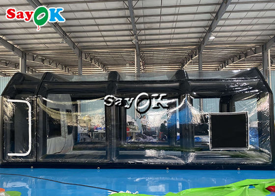स्पष्ट inflatable तम्बू 8x4x3mH काले पोर्टेबल inflatable हवा तम्बू हवा से भरा कार स्प्रे बूथ