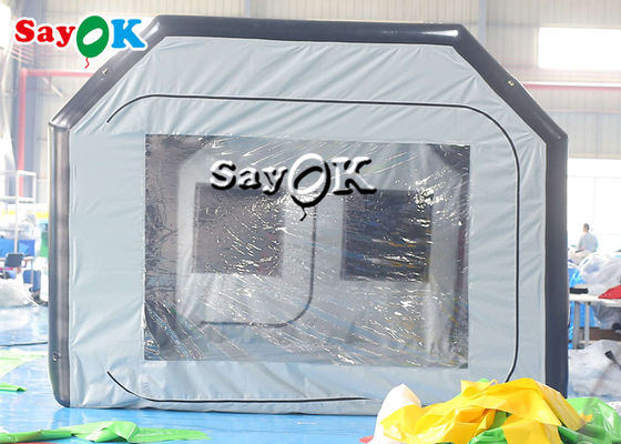 स्पष्ट inflatable तम्बू 8x4x3mH काले पोर्टेबल inflatable हवा तम्बू हवा से भरा कार स्प्रे बूथ