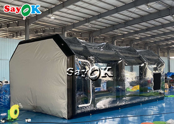 स्पष्ट inflatable तम्बू 8x4x3mH काले पोर्टेबल inflatable हवा तम्बू हवा से भरा कार स्प्रे बूथ