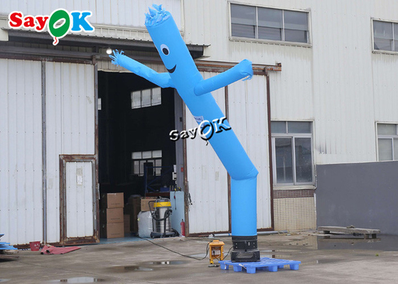 हवा भरने योग्य वैकी वेविंग ट्यूब मैन 5m नीला सिंगल लेग हवा भरने योग्य एयर डांसर वेव मैन ब्लोअर के साथ