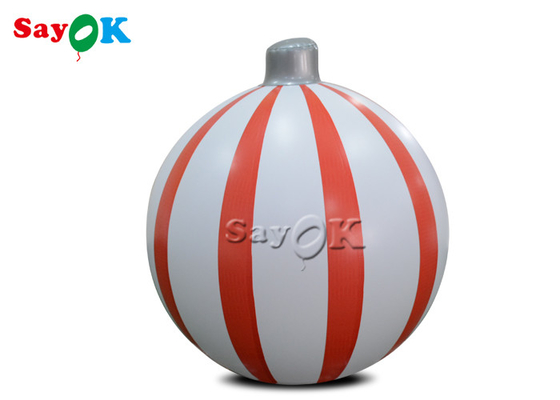 0.6m लाल और सफेद पीवीसी स्व इन्फ्लेटिंग क्रिसमस गुब्बारा अनुकूलित स्टोर सजावट