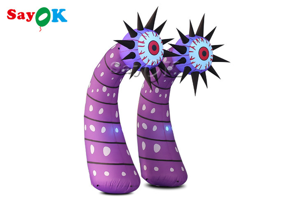 आंखों के साथ वाणिज्यिक एलईडी Inflatable प्रकाश सजावट स्तंभ फूल