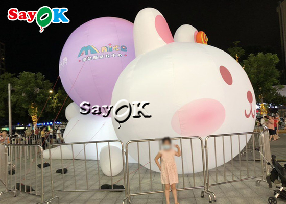 आरजीबी एलईडी लाइटिंग के साथ inflatable bunny rabbits inflatable cartoon characters आउटडोर मॉल सजावट