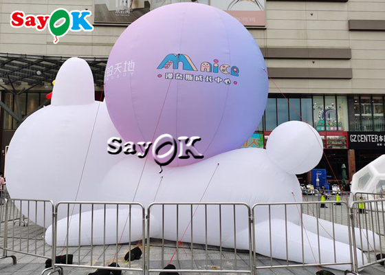 आरजीबी एलईडी लाइटिंग के साथ inflatable bunny rabbits inflatable cartoon characters आउटडोर मॉल सजावट