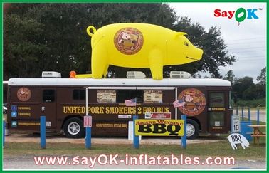 बीबीक्यू शॉप कस्टम Inflatable उत्पाद L5m विशालकाय पीला Inflatable विज्ञापन सुअर