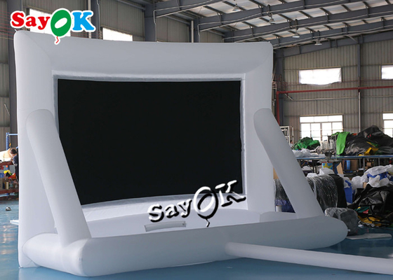 आउटडोर सार्वजनिक स्थानों के लिए मूवी स्क्रीन 4.2x3m ऑक्सफोर्ड क्लॉथ इन्फ्लैटेबल प्रोजेक्टर स्क्रीन उड़ाएं