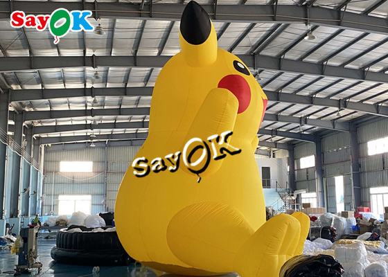 पीला पीवीसी एयरटाइट inflatable Pikachu मॉडल 6m 20ft कार्टून चरित्र जन्मदिन की पार्टियों के लिए