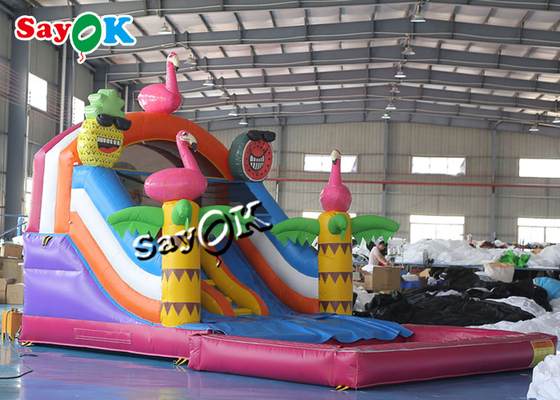 ब्लो अप स्लिप एन स्लाइड कमर्शियल inflatable स्लाइड रंगीन पीवीसी टारपॉलिन inflatable बाउंसर स्लाइड पूल सेट के साथ