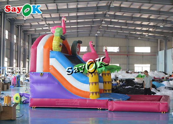 ब्लो अप स्लिप एन स्लाइड कमर्शियल inflatable स्लाइड रंगीन पीवीसी टारपॉलिन inflatable बाउंसर स्लाइड पूल सेट के साथ