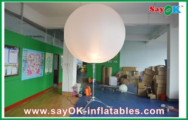 2 एम डीआईए Inflatable प्रकाश सजावट, विज्ञापन के लिए नायलॉन कपड़ा के साथ सफेद एलईडी स्टैंड बॉल