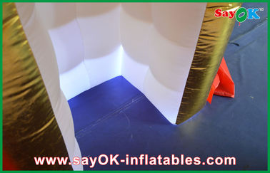 एलईडी लाइट के साथ गोल्डन एलईडी Inflatable फोटो बूथ / मजबूत ऑक्सफोर्ड कपड़ा Photobooth