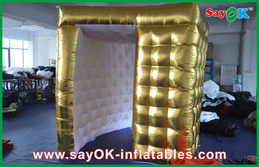 एलईडी लाइट के साथ गोल्डन एलईडी Inflatable फोटो बूथ / मजबूत ऑक्सफोर्ड कपड़ा Photobooth