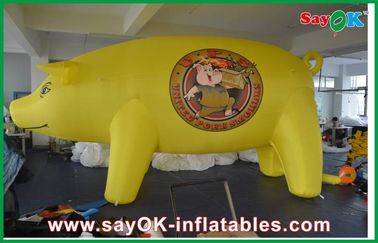 विज्ञापन के लिए पीला Inflatable आउटडोर सुअर कार्टून चरित्र