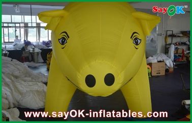 विज्ञापन के लिए पीला Inflatable आउटडोर सुअर कार्टून चरित्र