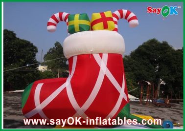 लाल Inflatable छुट्टी सजावट क्रिसमस मोजे अनुकूलित