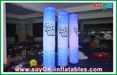 एलईडी प्रकाश के साथ 1 9 0 टी नायलॉन कपड़ा Inflatable स्तंभ डिलेबल 2 मीटर