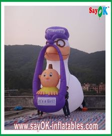 फुलाओ कार्टून चरित्र प्यारा 2 मीटर - 8 मीटर inflatable कार्टून पीवीसी बैंगनी सफेद विज्ञापन के लिए