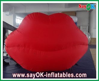 आउटडोर के लिए लाल अद्वितीय Inflatable प्रकाश होंठ नायलॉन कपड़ा सीई एयर ब्लोअर