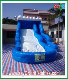 पूल के साथ inflatable स्लिप और स्लाइड पर्यावरण के अनुकूल नीला महासागर पानी के पूल के साथ 0.55 मिमी पीवीसी inflatable स्लाइड