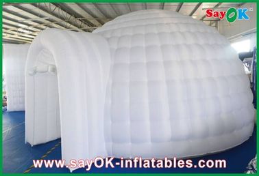 Inflatable Tent Camping Inflatable Igloo Dome Inflatable Air Tent एलईडी लाइट्स के साथ मजबूत अग्निरोधक कपड़े