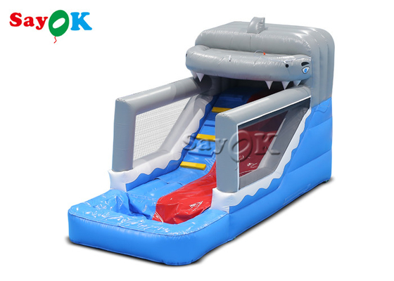 मनोरंजन पार्क के लिए छोटे inflatable स्लाइड बच्चे पीवीसी inflatable शार्क गीला और सूखी स्लाइड