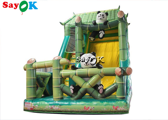 Inflatable Kids Slide Commercial Inflatable Bouncer Slide पांडा बांस जंगल थीम inflatable फिसलन स्लाइड