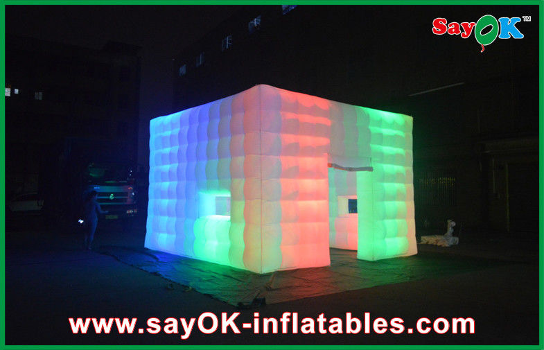 नायलॉन कपड़ा विशाल इंद्रधनुष लॉन एलईडी खिड़की / दरवाजे के साथ inflatable घर तम्बू 210D