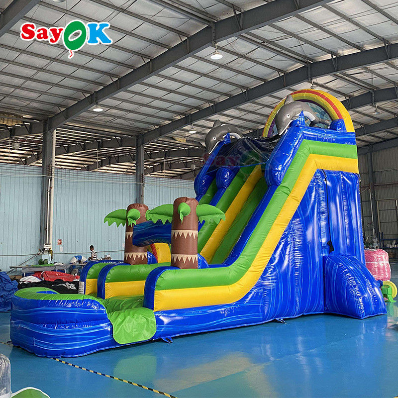 आउटडोर inflatable स्लाइड विशाल वाणिज्यिक वयस्क ब्लास्ट अप वाटर स्लाइड जंपर उछाल लोगो मुद्रण
