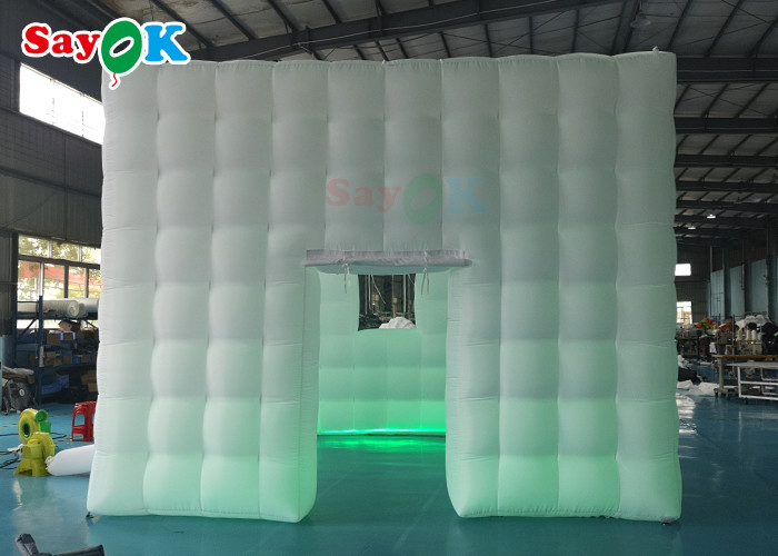 कस्टम inflatable तम्बू एलईडी ऑक्सफोर्ड inflatable घन तम्बू वर्ग पार्टी केंद्र प्रदर्शन के लिए मार्की