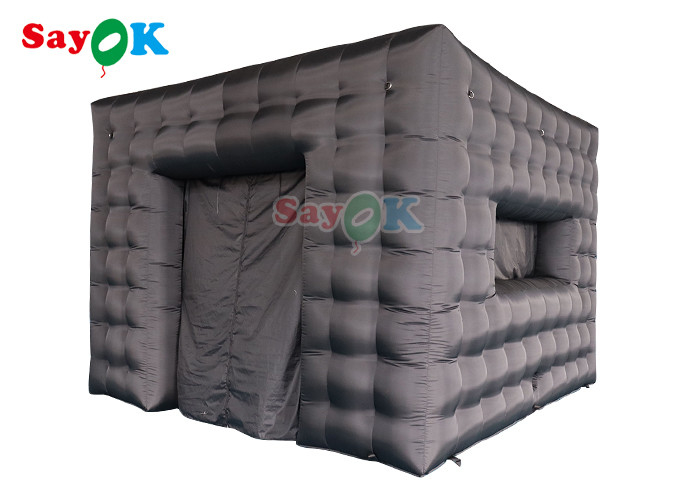 वाणिज्यिक काले रंग के inflatable एयर टेंट किराया संरचना प्रदर्शनी inflatable घन टेंट