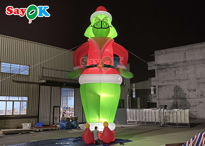 विशाल inflatable कुत्ता कार्टून पात्र inflatable ग्रिंच गुब्बारा सांता क्रिसमस सजावट के लिए