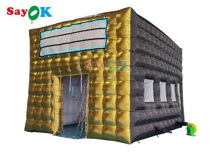 एलईडी डिस्को नाइट क्लब पार्टी तम्बू कस्टम inflatable तम्बू inflatable रात क्लब के लिए घटनाओं वयस्क काले घन घर