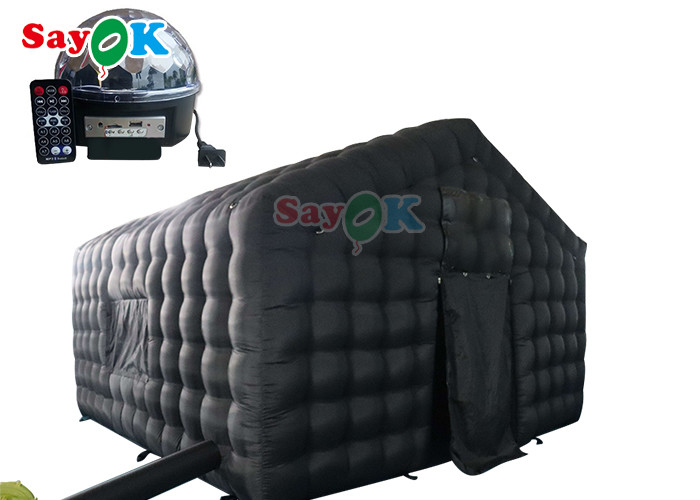 कस्टम काले बड़े 20ft inflatable हवा तम्बू पोर्टेबल पार्टी एलईडी प्रकाश व्यवस्था inflatable नाइट क्लब
