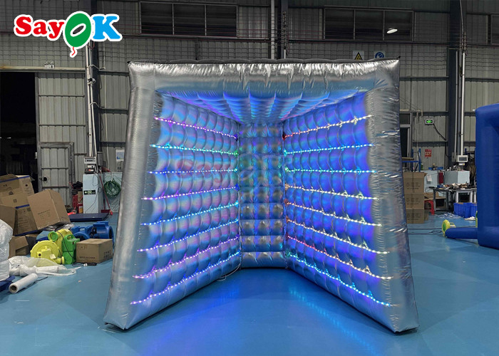 जन्मदिन के लिए ऑक्सफोर्ड inflatable फोटो बूथ V आकार फोटो बूथ संलग्नक पृष्ठभूमि प्रकाश के साथ खड़े