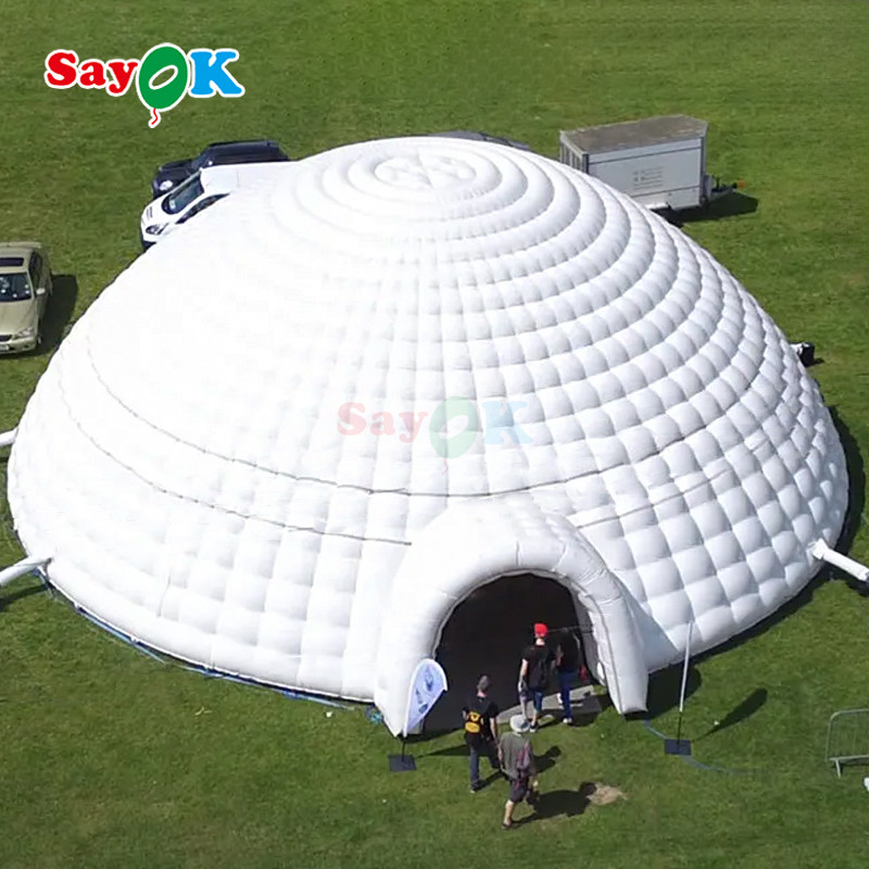 आउटडोर पार्टी इवेंट खेल के लिए पीवीसी टारपॉलिन 12m 40ft विशाल inflatable इग्लू टेंट गुंबद