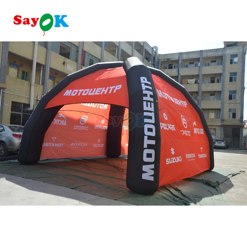 कैनवास Inflatable Gazebo Tent विशाल पीवीसी Spider Inflatable Marquee House कस्टम लोगो के साथ स्पाइडर टेंट