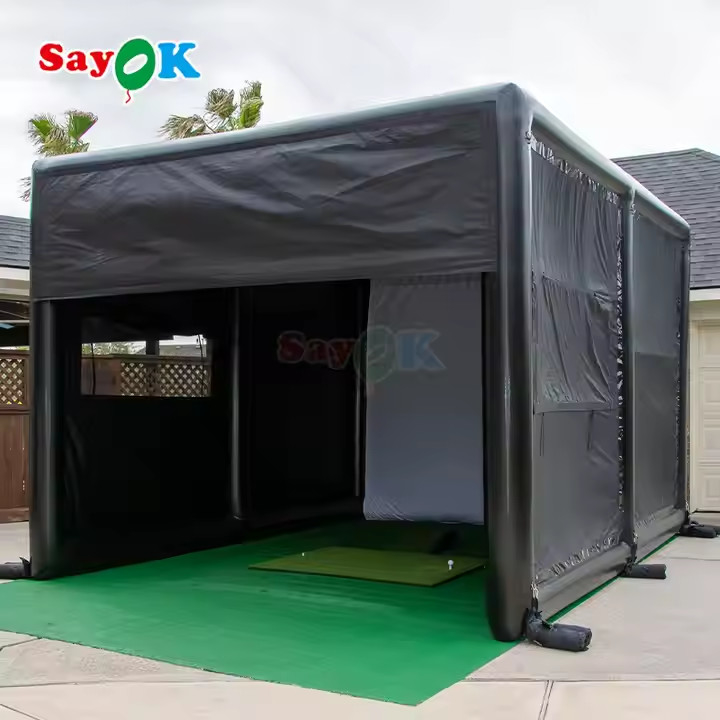 थोक आउटडोर पोर्टेबल inflatable आउटडोर खेल के लिए गोल्फ सिम्युलेटर टेंट