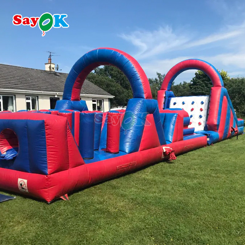 डबल सिलेबल inflatable बाधा पाठ्यक्रम inflatables आउटडोर विशाल inflatable बाधा पाठ्यक्रम वयस्कों के लिए