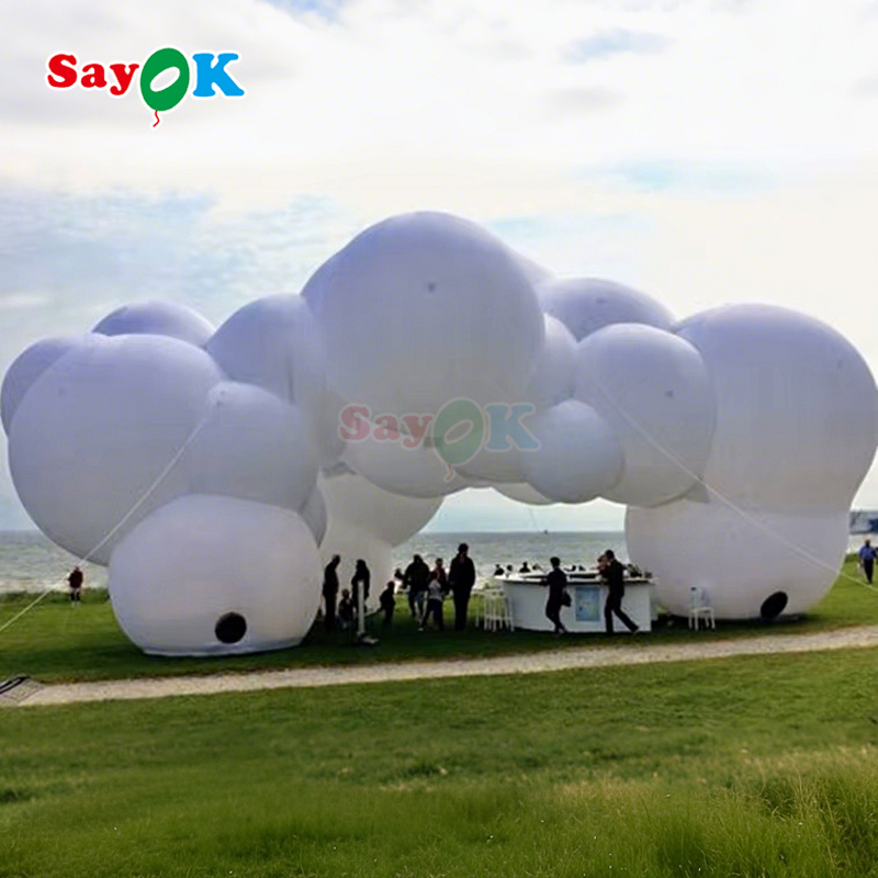 सायक क्लाउड थीम्ड विशाल inflatable तम्बू ब्लास्ट अप पार्टी तम्बू आउटडोर घटनाओं के लिए