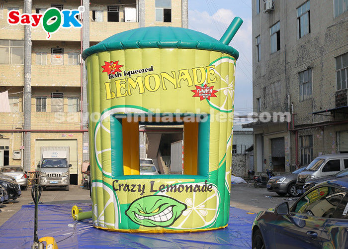 व्यवसाय के लिए ब्लोअर के साथ inflatable Canopy Tent 5m High PVC Inflatable Lemonade Stand Booth