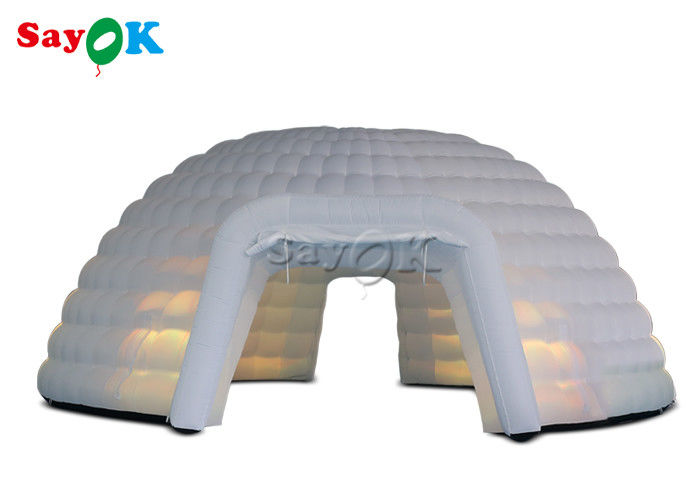 आउटडोर कैम्पिंग 8 मीटर बड़ा एलईडी लाइट inflatable गुंबद घटना तम्बू inflatable इग्लू तम्बू