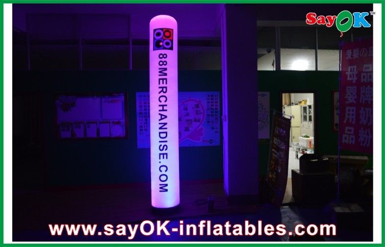 लोगो मुद्रण के साथ विज्ञापन एलईडी inflatable प्रकाश सजावट कॉलम Inflatable स्तंभ
