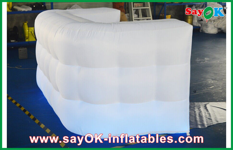 3 मीटर बाड़ सफेद Inflatable एलईडी दीवार Inflatable प्रकाश सजावट ऑक्सफोर्ड कपड़ा
