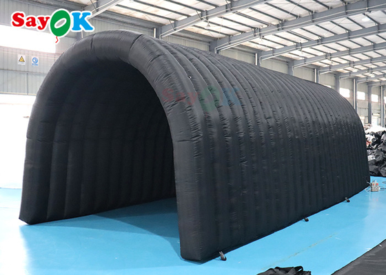 आउटडोर एयर टेंट 210 डी ऑक्सफोर्ड ब्लैक inflatable सुरंग टेंट बहु समारोह गतिविधियों के लिए प्रदर्शनियों