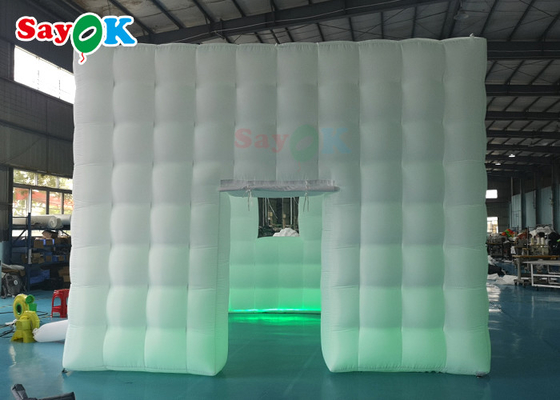 कस्टम inflatable तम्बू एलईडी ऑक्सफोर्ड inflatable घन तम्बू वर्ग पार्टी केंद्र प्रदर्शन के लिए मार्की